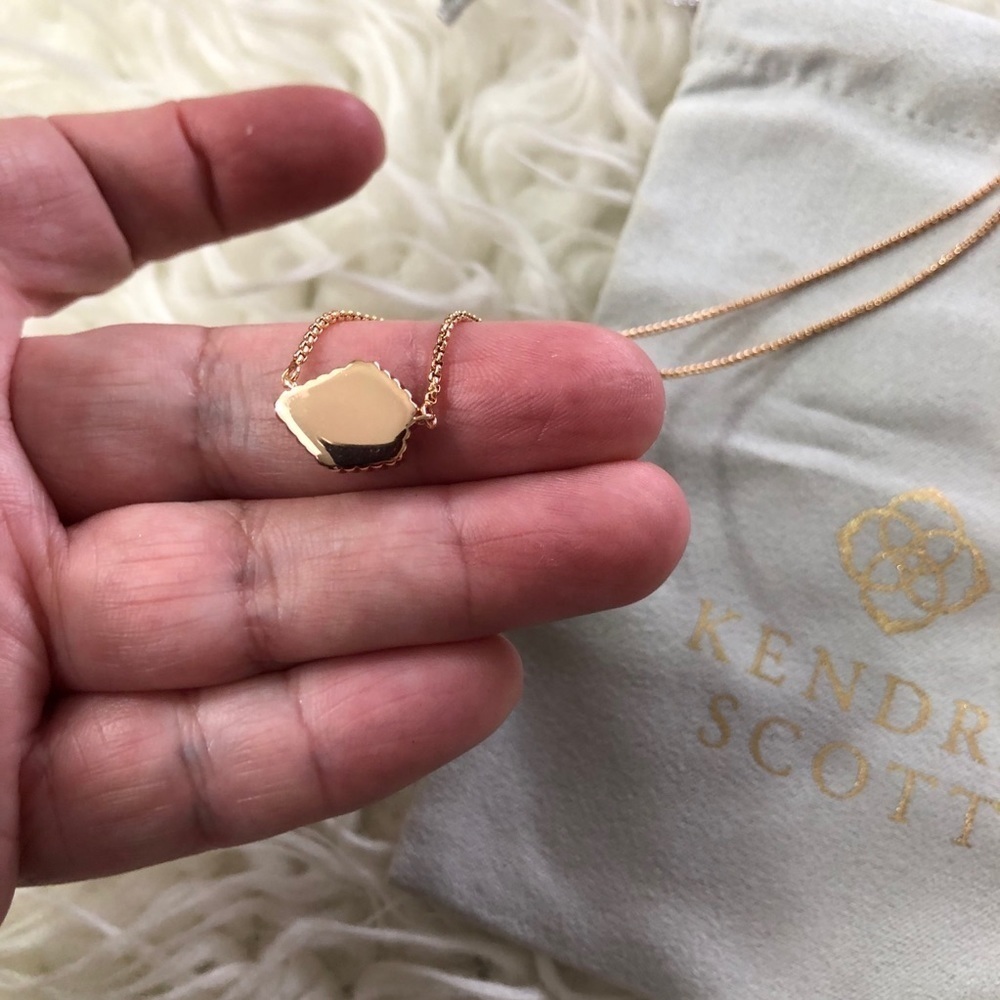 NWT KENDRA SCOTT Tess Rose Gold Chain Rose Gold Druzy Necklace - Picture 9 of 10